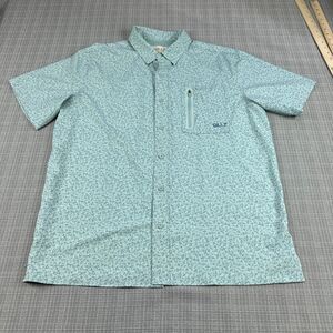 Gillz Men’s Fishing Shirt‎ Large Aqua Blue Vent Back UV SPF Performance Top